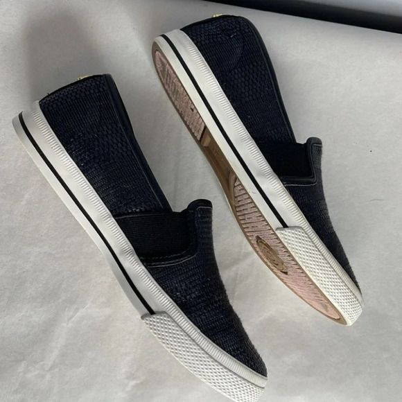 LAUREN RALPH LAUREN Jinny Slip On Sneaker Black White Weave Logo Low Top 5.5 - Picture 8 of 12